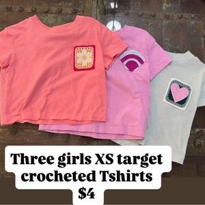 Target Girls' Short Sleeve Tees - Coral, Lavender, Light Gray